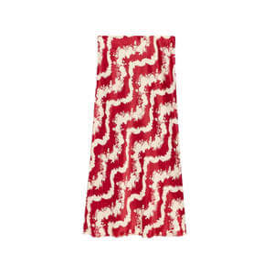 Mint Velvet Red Wavy Print Slip Skirt